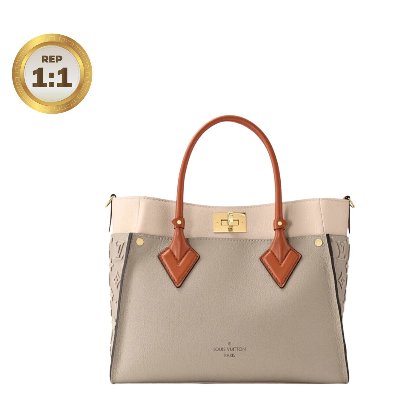 [REP 1:1] Louis Vuitton On My Side MM Tote Bag Grey For Women 12in/31cm